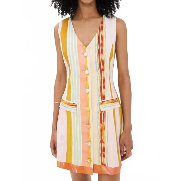 NEW HUNTER BELL suni mini dress in abstract stripe